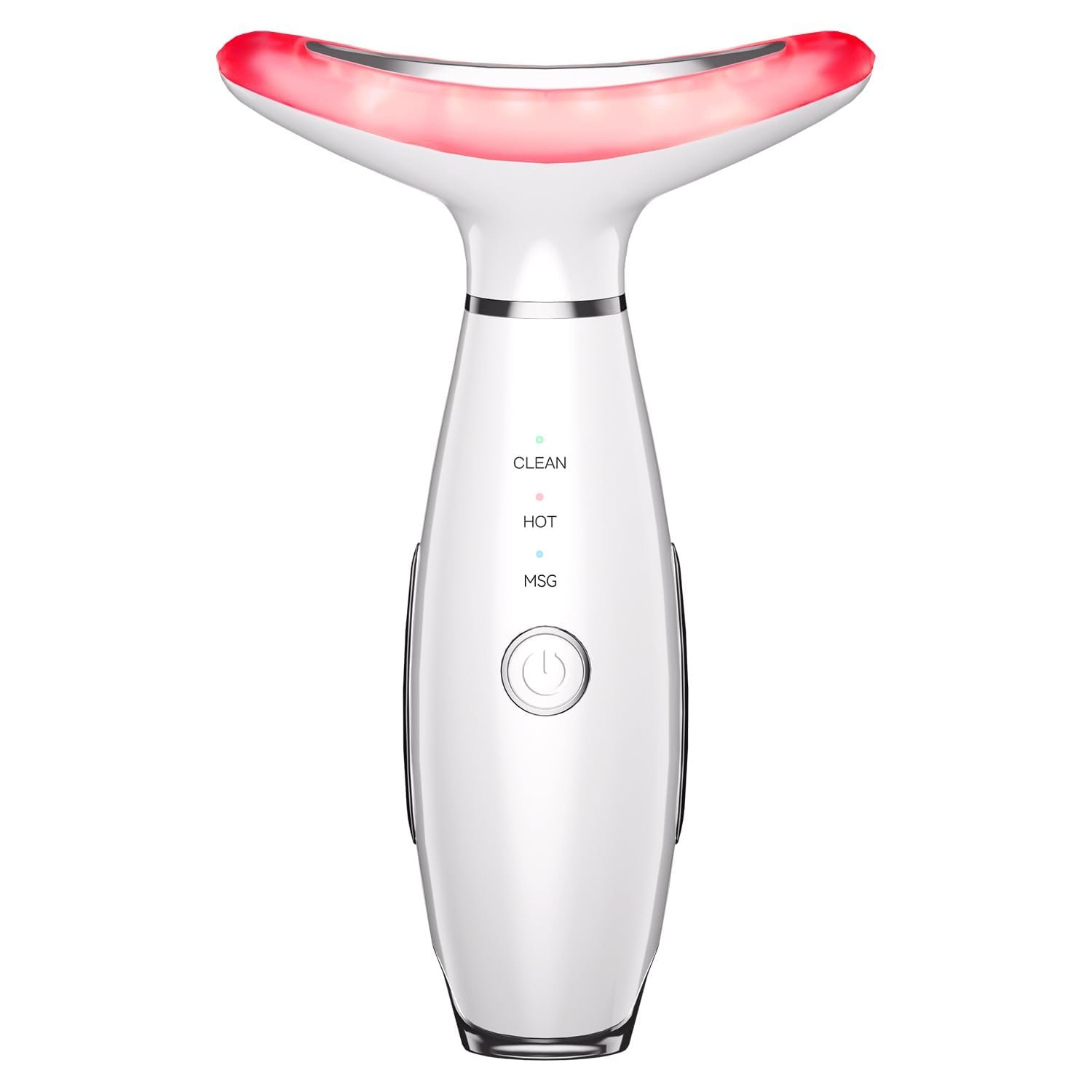 Neck Face Massager, 3-in-1 Portable Face Sculpting Tool, at-Home Facial Tool for Skin Care with Vibration (White)