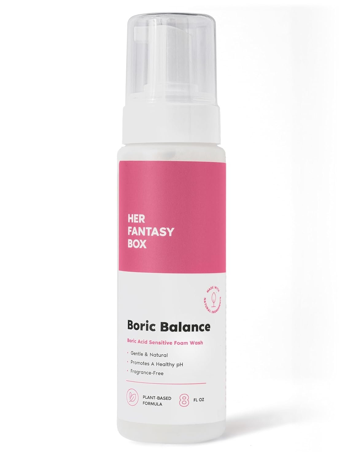 Her Fantasy Box | Boric Balance Yoni Foam Wash – Naturally Safe, pH-Balancing, Gentle Cleansing Formula for Daily Care, Odor Control, and Feminine Hygiene, 6 oz