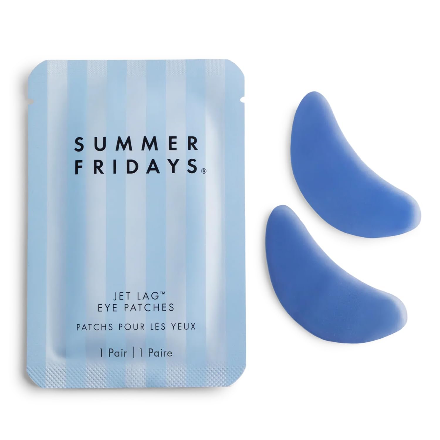 Summer Fridays Jet Lag Under Eye Patches – Hydrating & Depuffing Hydrogel Eye Masks with Caffeine & Peptides to Soothe & Refresh the Undereye Area (6 Pairs)