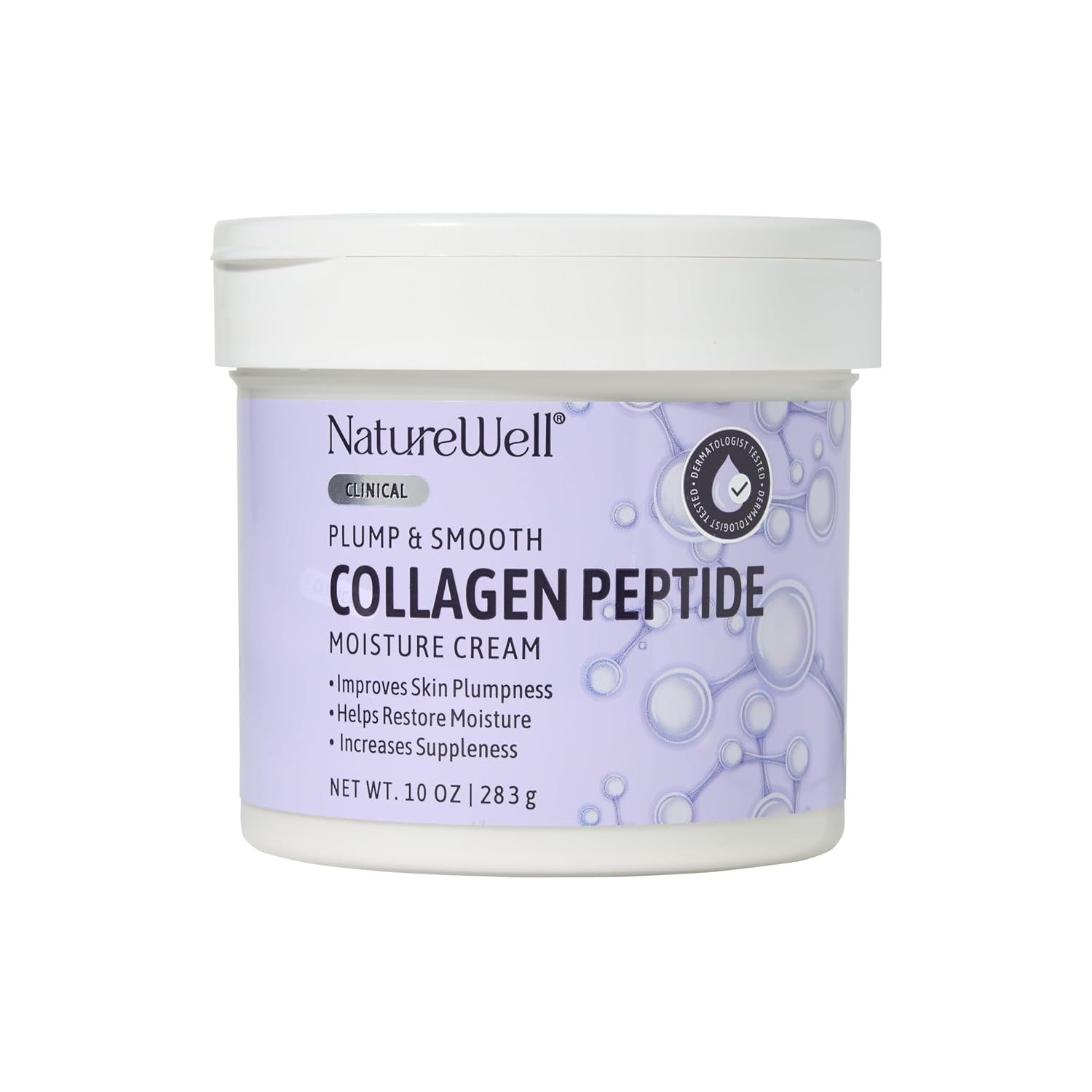 NATURE WELL Collagen Peptide Cream for Face, Body & Hands – Firming Moisturizer for Crepey Skin, Anti-Aging Hydrating Lotion for Dry Skin, Smooths Wrinkles & Boosts Elasticity, Non-Greasy, 10 Oz