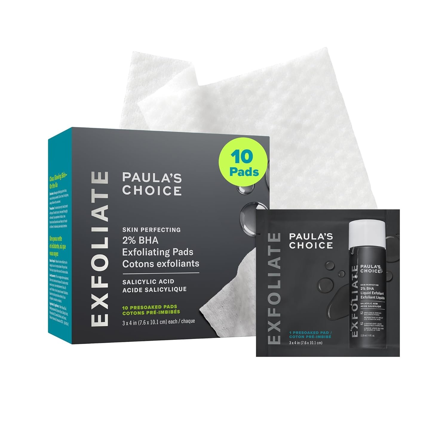 Paula’s Choice SKIN PERFECTING 2% BHA Salicylic Acid Exfoliating Pads – Facial Exfoliant Pads for Blackheads, Enlarged Pores, Wrinkles & Fine Lines