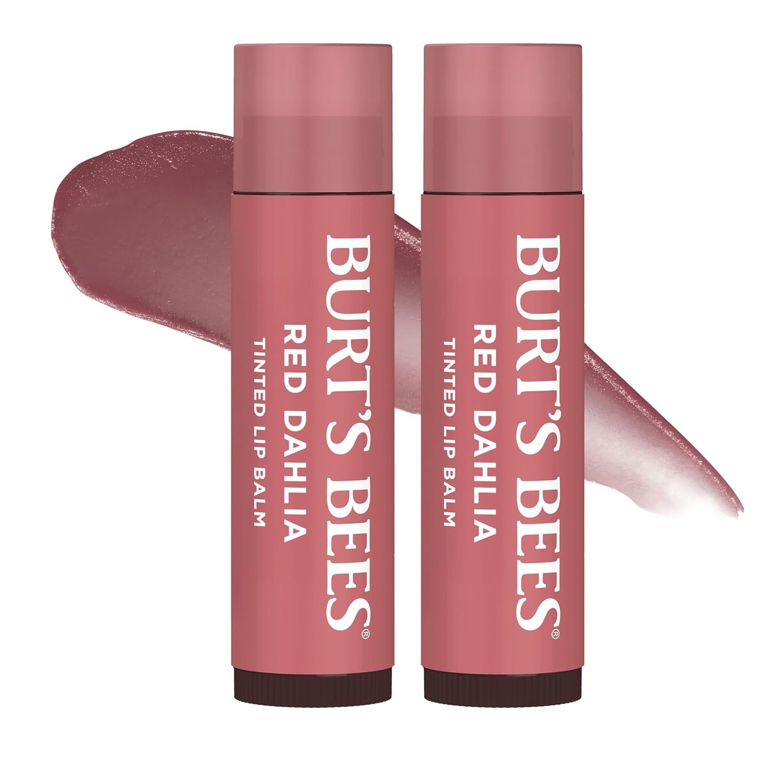 Burt’s Bees Easter Basket Stuffers, Lip Tint Balm with Long Lasting 2 in 1 Duo Tinted Balm Formula, Color Infused with Hydrating Shea Butter for a Natural Looking Buildable Finish, Red Dahlia (2-Pack)