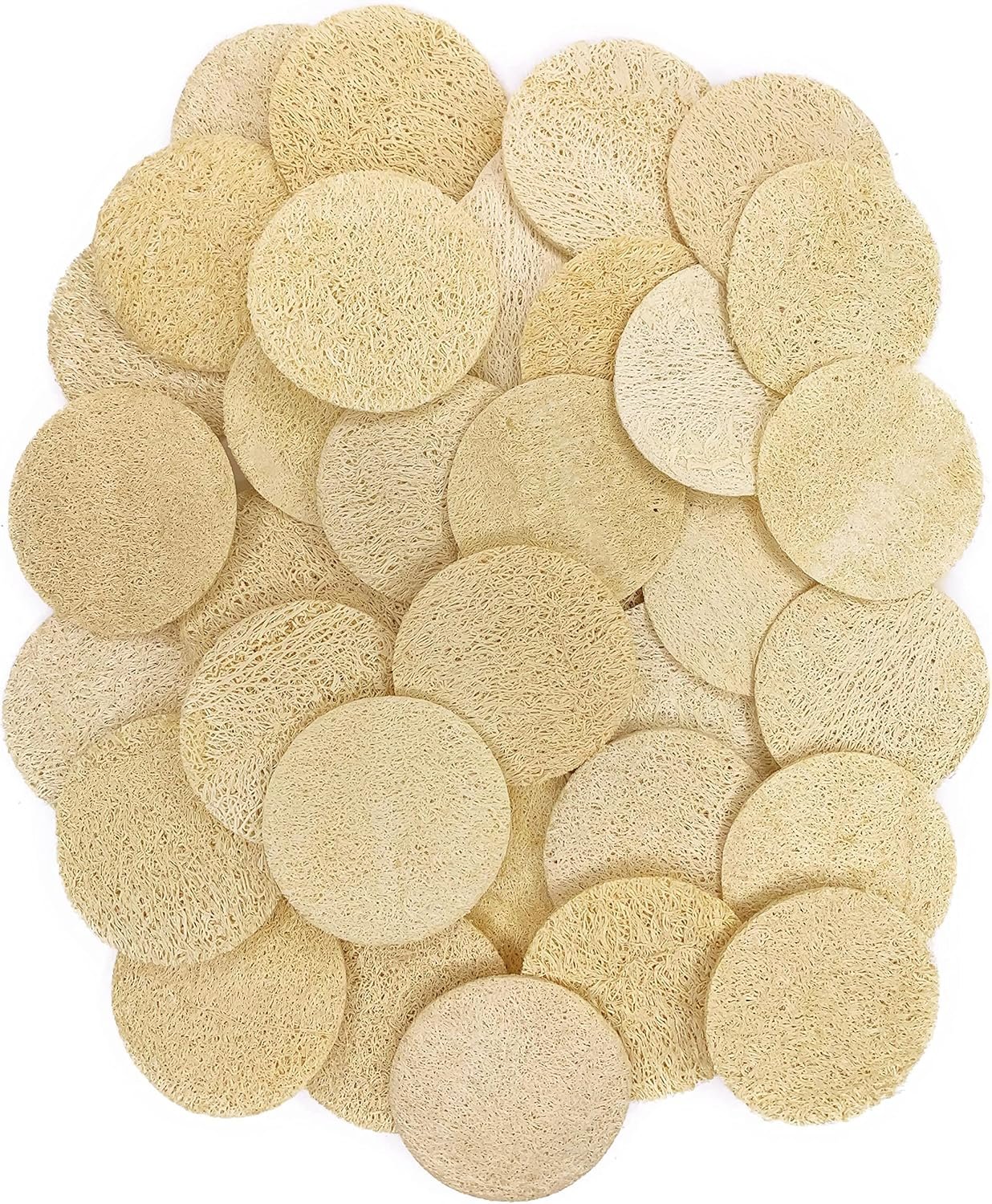 36 pcs/Set Natural Exfoliating Face Pad Loofah Sponge Facial Brush – Makeup Remover – Shower Scrubber – Remove Dead Skin – Body Bath Spa for Men & Women – Renewable Resource – Pack of 36