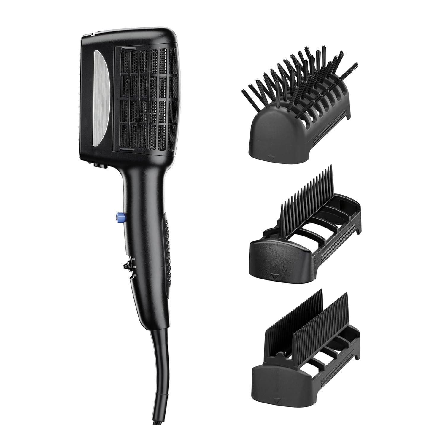 INFINITI PRO CONAIR 3-in-1 Styling Hair Dryer, 1875W Blow Dryer with 3 Styling Attachments to Detangle, Straighten, and Volumize, Tourmaline Ceramic Coating and Ionic Conditioning, Black